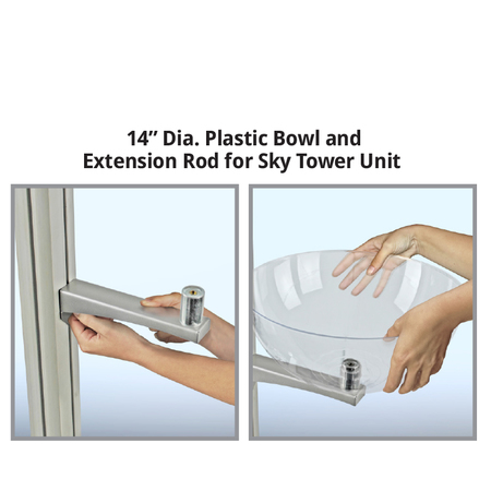 Azar Displays 10" Bowl Display W/ Extension Arm for Sky Tower Unit 300279